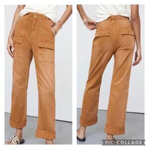 Anthropologie Brown Cropped Utility Pants